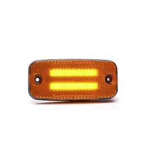 Lampă de poziție / reflector Strands Two Lines Side Marker / lumină de poziție - 12/24V / 114 mm, Portocaliu