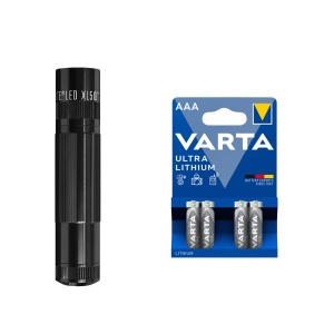 Lanternă MAGLITE XL50 - 200 lm / 122 mm / 3 x AAA, MagLite XL50 + 4 buc Varta Ultra Lithium baterii AAA