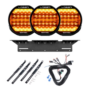 Proiector auxiliar Lazer Sentinel 9 Highline Beacon - Rotund / 23 cm / 130W / Ref. 12.5, 3 buc - Set complet