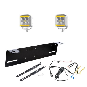 Proiector auxiliar OZZ SQR 3" Alb - pătrat / 10 cm / 60W / Ref. 25, 2 buc - Set complet