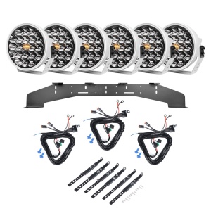 Proiector auxiliar PURELUX 770 DRL Alb - Rotund / 18 cm / 130W / Ref. 25, 6 buc - Set complet (WRC) - Img 2