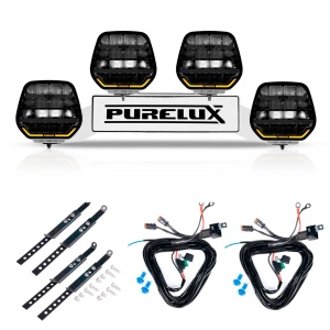 Proiector auxiliar PURELUX Panther 7 Alb - Rotund / 18 cm / 128W / Ref. 20, 4 buc - Set complet (WRC)