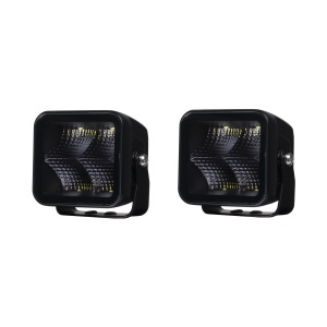 Proiector de lucru PURELUX Negru pătrat 40 Flood - 8 cm / 40W / fascicul larg, 2 buc