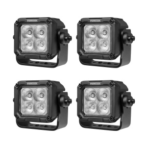 Proiector de lucru PURELUX pătrat 40 HD ADR - 12 cm / 40W / Flood, 4 buc