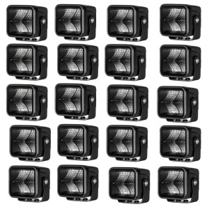 Proiector de lucru PURELUX Terrain Negru pătrat Flood - 7 cm / 20W / fascicul larg, 20 buc