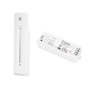 Telecomandă pentru bandă LED AGGE reglarea intensității Touch Slide, RF 2.4 GHz, Alb remote control + unitate de control - Img 2