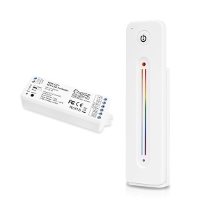 Telecomandă pentru bandă LED AGGE RGB+CCT Touch Slide, RF 2.4 GHz, Alb remote control + Control unit