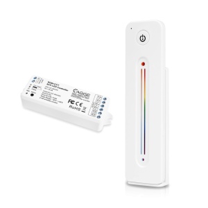 Telecomandă pentru bandă LED AGGE RGB+CCT Touch Slide, RF 2.4 GHz, Alb remote control + Control unit - Img 2