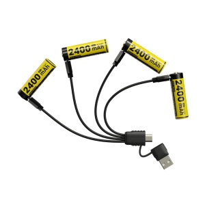 AA-Baterie Nitecore NH2400 AA - 2400 mAh / USB-C Reîncărcabil / 4 buc - Img 2