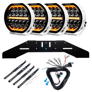 Auxiliary light PURELUX Ranger 9 White - Round / 23 cm / 160W / Ref. 25, 4 pcs - Complete set (WRC)