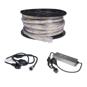 Bandă LED / Proiector de lucru AGGE 230V - 1500 lm/m, 20 m, bandă cu cablu de alimentare (3000K) + acumulator de rezervă - Img 2