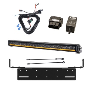 Bară LED PURELUX Black X-Slim C520 - curbată / 52 cm / 105W / Ref. 37.5, 1 buc - Set complet cu suport pentru montaj încastrat + XBB Dongle & PowerUnit releu de conectare