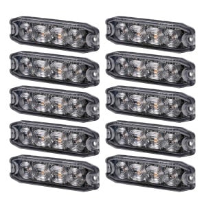 Lampă de avertizare PURELUX Strobe Ultra Slim - 12/24V / 8W / 96 mm, 10 buc