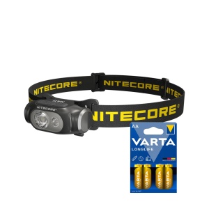 Lampă frontală NITECORE HA11 - 240 lm / 1 x AA, Nitecore HA11 + 4 buc Varta Long Life baterii AA