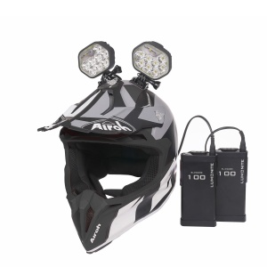 Lampă pentru snowmobil/cască LUMONITE Leader - 6838 lm / Reîncărcabil, 2x lighthead + 2x slimcore