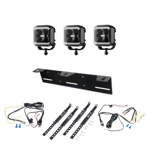 Proiector auxiliar OZZ SQR 3" Negru - pătrat / 10 cm / 60W / Ref. 25, 3 buc - Set complet