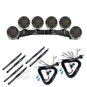 Proiector auxiliar PURELUX 9110 Alb - Rotund / 23 cm / 175W / Off-road, 6 buc - Set complet (WRC)