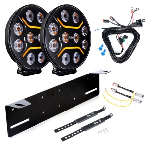 Proiector auxiliar Strands Dark Knight Intense 9" V2 - Rotund / 22 cm / 150W / Ref. 45, 2 buc - Set complet