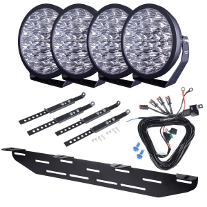 Proiector auxiliar Strands YUKON 9 2.0 Spot - Rotund / 23 cm / 113 W / Off-road, 4 buc - Set complet