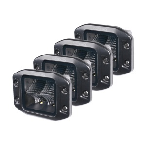 Proiector de lucru PURELUX Negru Flush-Suport pătrat - 12 cm / 40W / Flood, 4 buc - Img 2