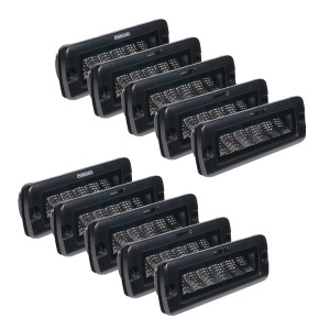 Proiector de lucru PURELUX Negru Flush-Suport Slim - 20 cm / 30W / Flood, 10 buc
