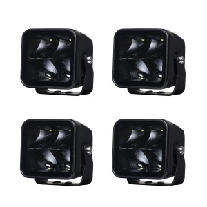 Proiector de lucru PURELUX Negru pătrat 40 Spot - 8 cm / 40W / Spot, 4 buc