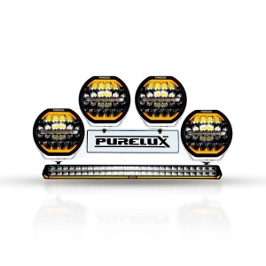 Set de proiectoare auxiliare PURELUX WRC 27, 964W / 68,500 lm - Set complet, cu alb Ranger 9 lămpi