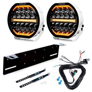 Auxiliary light PURELUX Ranger 9 White - Round / 23 cm / 160W / Ref. 25, 2 pcs - Complete set
