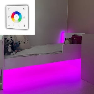 Kit de bandă LED pentru camera copiilor AGGE - Set complet, panou tactil de perete remote control - Img 2