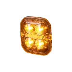 Lampă de avertizare / lumină de poziție PURELUX Strobe Ultra Slim pătrat - Alb/Roșu / 12/24V / 8W / 60 mm, 1 buc.