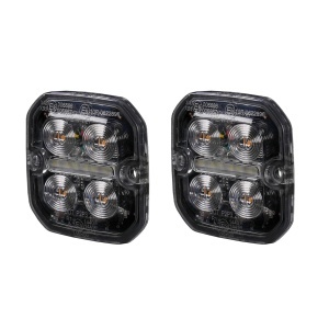 Lampă de avertizare / lumină de poziție PURELUX Strobe Ultra Slim pătrat - Amber/Roșu / 12/24V / 8W / 60 mm, 2 buc - Img 2