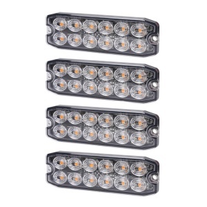 Lampă de avertizare PURELUX Strobe Ultra Slim - 12/24V / 15W / 111 mm, 4 buc