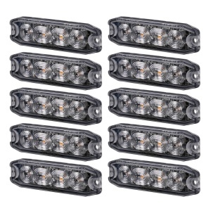 Lampă de avertizare PURELUX Strobe Ultra Slim - 12/24V / 8W / 96 mm, 10 buc - Img 2