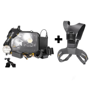 Lampă pentru cască de bicicletă LUMONITE Navigator2 - 4195 lm / Reîncărcabil, Set de bază + Vestă pentru baterie