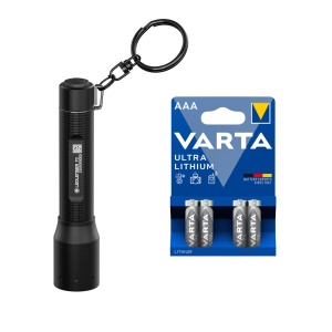 Lanternă LEDLENSER P3 - 130 lm / 94 mm / 1 x AAA, Ledlenser P3 + 4 buc Varta Ultra Lithium AAA baterii