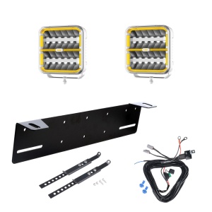 Proiector auxiliar OZZ SQR 9" Alb - pătrat / 21 cm / 160W / Ref. 50, 2 buc - Set complet