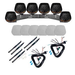 Proiector auxiliar PURELUX Panther 9 Long Range - Rotund / 23 cm / 240W / Off-Road, 6 buc - Set complet (WRC)