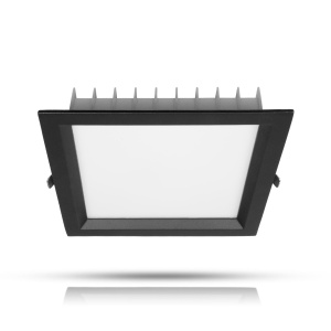 Spot încastrat AGGE pătrat Flood Antiglare Negru - IP44 / CCT / intensitate reglabilă, 30W / 165 mm