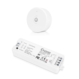 Telecomandă pentru bandă LED AGGE reglarea intensității One-Key, RF 2.4 GHz, Alb remote control + unitate de control