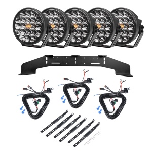 Auxiliary light PURELUX 770 DRL - Round / 18 cm / 130W / Ref. 25, 5 pcs - Complete set (WRC)