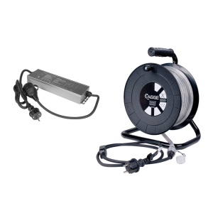 Bandă LED / Proiector de lucru AGGE Lite 230V - 400 lm/m, 25 m - tambur, bandă cu cablu de alimentare + acumulator de rezervă - Img 2