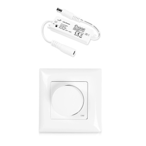 Controler pentru bandă LED AGGE mini pentru o singură culoare, RF 2.4 GHz, unitate de control + telecomandă reglarea intensității rotativă Panel - Img 2