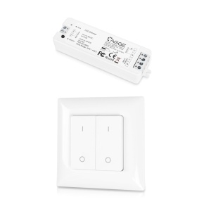 Controler pentru bandă LED AGGE pentru o singură culoare, RF 2.4 GHz, unitate de control + telecomandă reglarea intensității panou cu 4 taste - Img 2