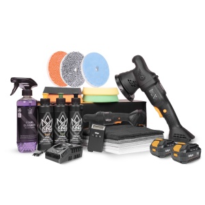 Kit de polisare TOKYA OP5 Cordless DELUXE - Orbital, Set cu 2 baterii + Încărcător