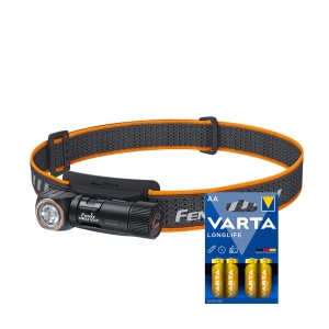 Lampă frontală FENIX HM23 V2.0 - 300 lm / 1 x AA, Fenix HM23 v2.0 + 4 buc Varta Long Life baterii AA