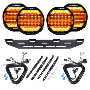 Proiector auxiliar Lazer Sentinel 9 Highline Beacon - Rotund / 23 cm / 130W / Ref. 12.5, 4 buc - Set complet