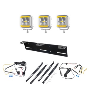 Proiector auxiliar OZZ SQR 3" Alb - pătrat / 10 cm / 60W / Ref. 25, 3 buc - Set complet