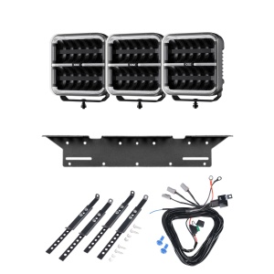 Proiector auxiliar OZZ SQR 9" Negru - pătrat / 21 cm / 160W / Ref. 50, 3 buc - Set complet