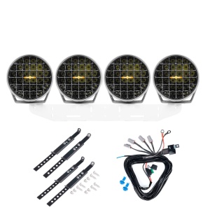 Proiector auxiliar PURELUX 9110 DRL Alb - Rotund / 23 cm / 175W / Ref. 50, 4 buc - Set complet
