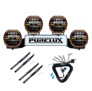 Proiector auxiliar PURELUX Cobra 7 - Rotund / 18 cm / 135W / Ref. 20, 4 buc - Set complet (WRC)